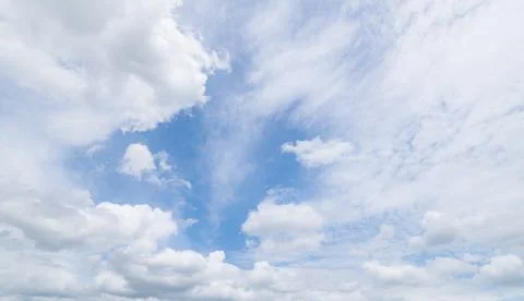 Clear blue sky background,clouds with background. Stock Photos