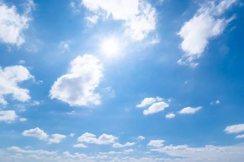 Clear blue sky background,clouds with background. Stock Photos