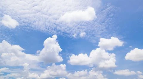 Clear blue sky background,clouds with background. Stock Photos