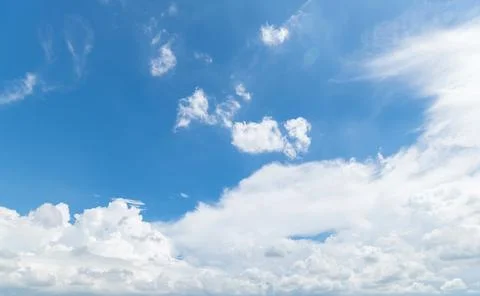 Clear blue sky background,clouds with background. Stock Photos