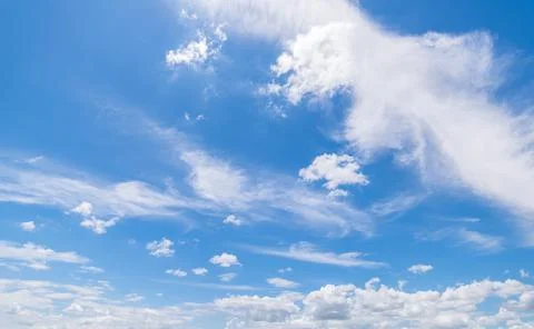 Clear blue sky background,clouds with background. Stock Photos