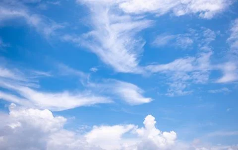 Clear blue sky background,clouds with background. Stock Photos