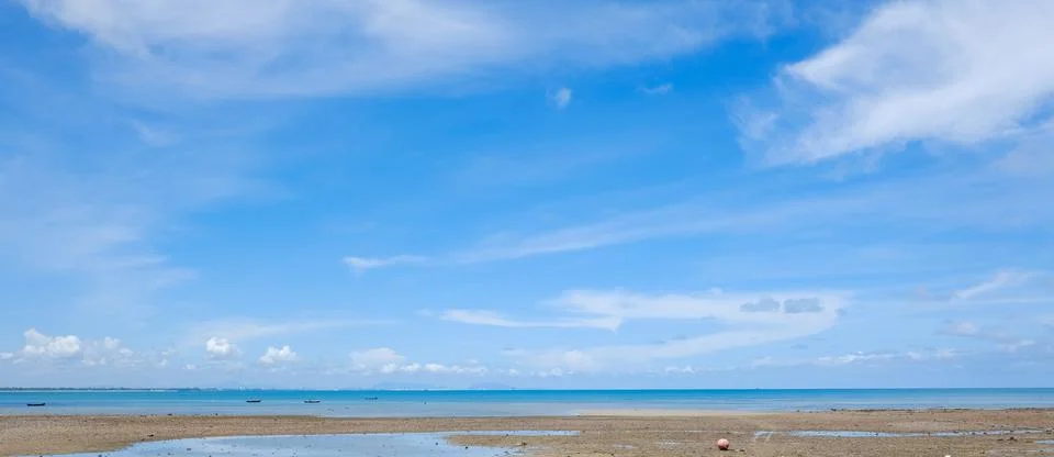 Clear blue sky background,clouds with background. Stockfoto's