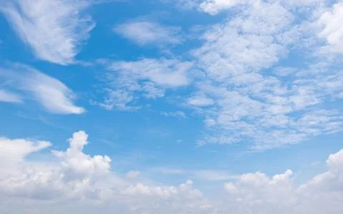 Clear blue sky background,clouds with background. Stock Photos