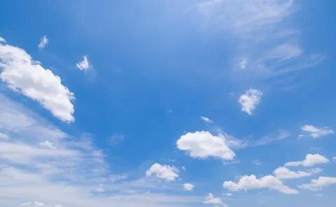 Clear blue sky background,clouds with background. Stock Photos