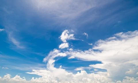 Clear blue sky background,clouds with background. Stock Photos