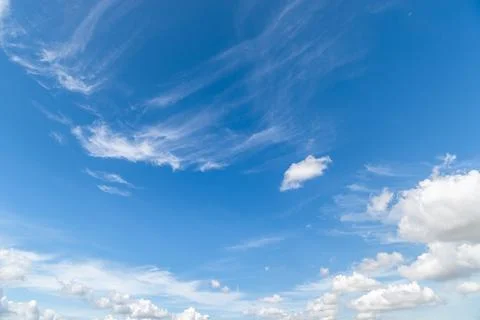 Clear blue sky background,clouds with background. Stock Photos