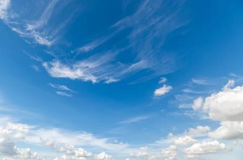 Clear blue sky background,clouds with background. Stock Photos