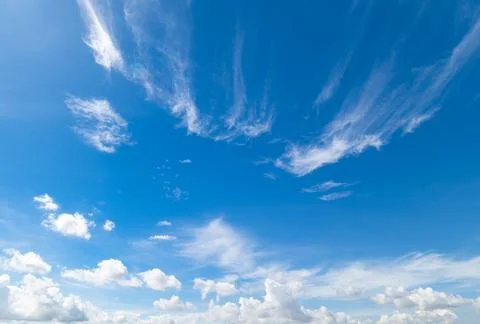 Clear blue sky background,clouds with background. Stockfoto's
