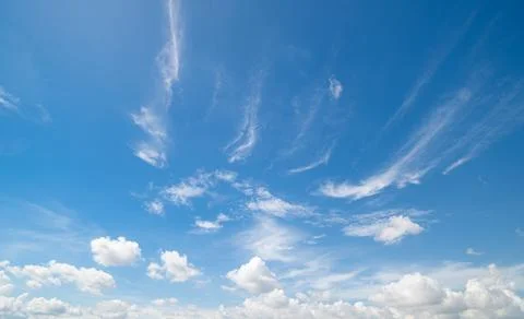 Clear blue sky background,clouds with background. Stock Photos