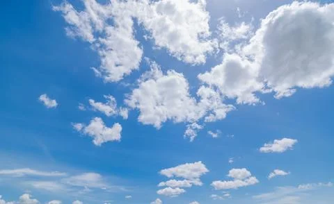 Clear blue sky background,clouds with background. Stock Photos