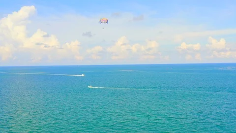 CLEAR BLUE SKY AT THE BEACH Stock Footage 95750188