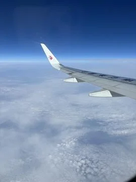 Clear Blue Sky from China Eastern Flight Stock Photos