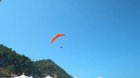 Clear blue sky dominates the scene. Kathisma Beach Greece Stockbeeldmateriaal 344092564