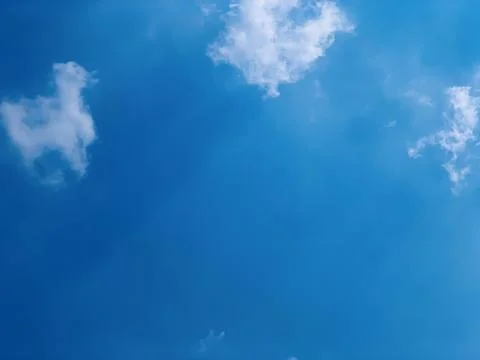 Clear Blue Sky with Fluffy White Clouds and Ample Copy Space Photos