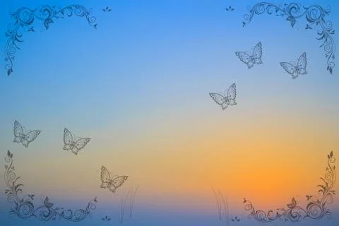 Clear blue sky Stock Illustration