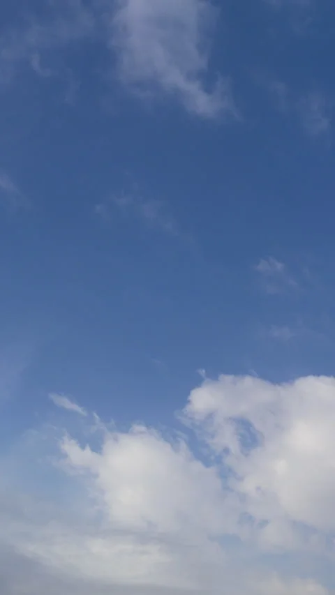 Clear Blue Sky with Low White Clouds Time Lapse Vertical Video Video stock 345937947
