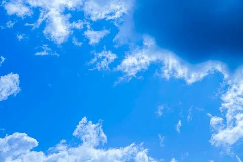 Clear blue sky with no clouds. sun is shining brightly Stock Photos