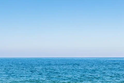 Clear blue sky over surface of Black Sea, Batumi Stock Photos