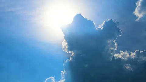 Clear blue sky with plain white cloud. Stock-Footage 109609718