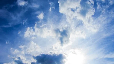 Clear blue sky with plain white cloud. Stock-Footage 109611794