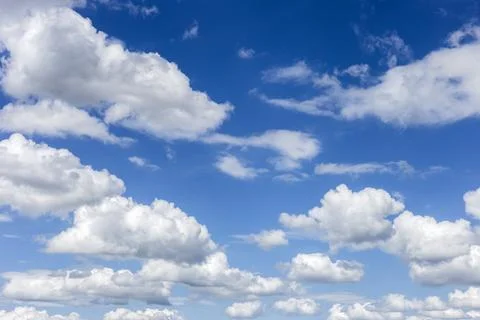 Clear blue sky with plain white cloud with space for text background. The v.. 写真素材