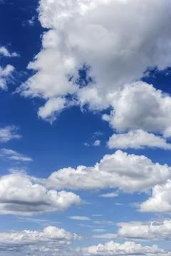 Clear blue sky with plain white cloud with space for text background. The v.. 写真素材