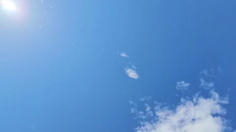 Clear Blue Sky with Soft White Clouds, Natural Background Stock-Footage 345013067