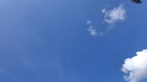 Clear Blue Sky with Soft White Clouds Background, Blue Sky with White Cloud Stock Photos