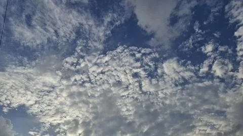 Clear Blue Sky with Soft White Clouds Background, Blue Sky with White Cloud Stock Photos