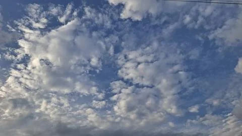 Clear Blue Sky with Soft White Clouds Background, Blue Sky with White Cloud Stock Photos