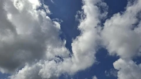 Clear Blue Sky with Soft White Clouds Background, Blue Sky with White Cloud Stock Photos