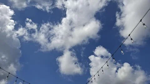 Clear Blue Sky with Soft White Clouds Background, Blue Sky with White Cloud Stock Photos