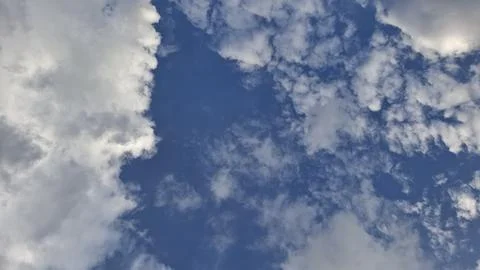 Clear Blue Sky with Soft White Clouds Background, Blue Sky with White Cloud Stock Photos
