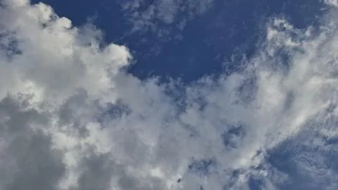 Clear Blue Sky with Soft White Clouds Background, Blue Sky with White Cloud Stock Photos