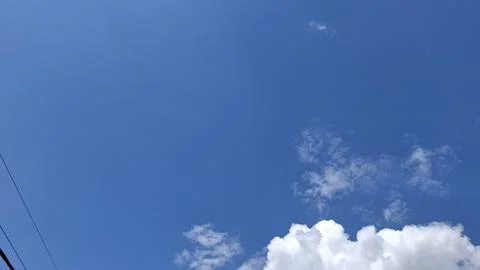 Clear Blue Sky with Soft White Clouds Background, Blue Sky with White Cloud Stock Photos