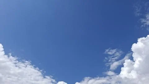 Clear Blue Sky with Soft White Clouds Background, Blue Sky with White Cloud Stock Photos