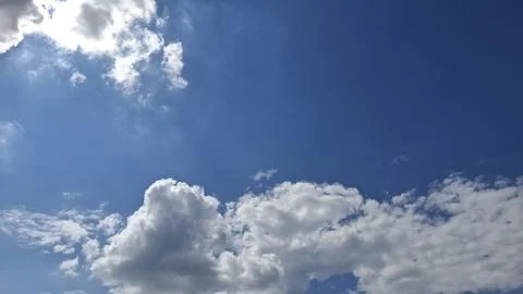 Clear Blue Sky with Soft White Clouds Background, Blue Sky with White Cloud Stock Photos