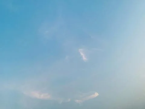 Clear Blue Sky With Soft Wispy White Clouds Daytime Jakarta Indonesia Stock Photos
