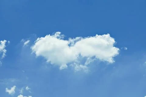 Clear blue sky with white cloud, good weather in the morning have a nice day Stock Photos