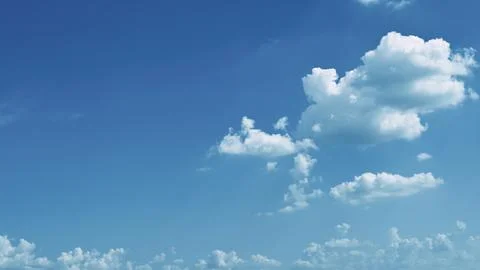 Clear blue sky with white cloud, good weather in the morning have a nice day Foto stock