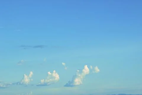 Clear blue sky with white cloud, good weather in the morning have a nice day Foto stock