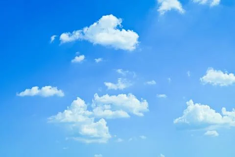 Clear blue sky with white cloud, good weather in the morning have a nice day Foto stock