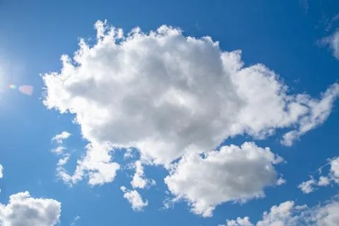 Clear blue sky with white clouds, background Foto stock