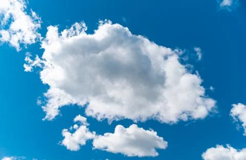 Clear blue sky with white clouds, background Stock-Fotos