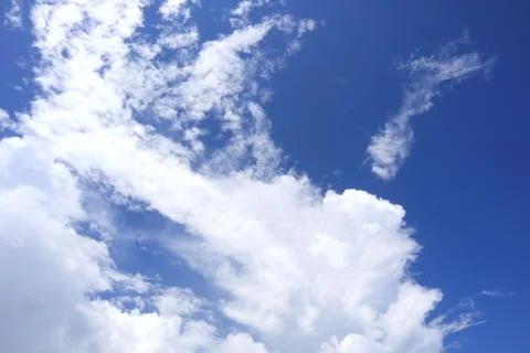 Clear blue sky with white clouds, Sky with clouds, Blue sky with clouds Stock Photos