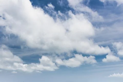 Clear blue sky with white clouds Foto stock