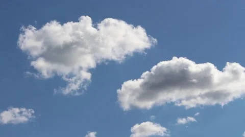 Clear Blue Sky with White Moving Clouds hd Stock Footage 47220612