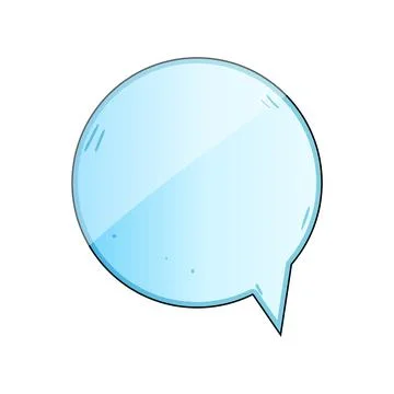 Clear blue speech bubble icon for communication Ilustración de archivo