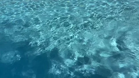 Clear Blue Swimming Pool Water Surface With Natural Ripples Texture Stock Footage 343441445
